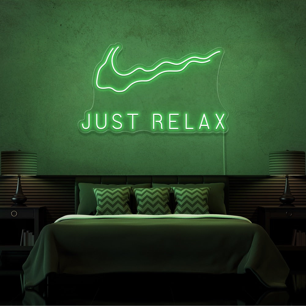 Bright Green Just Relax Nike outlet Swoosh LED Night Light Room Wall Decoration