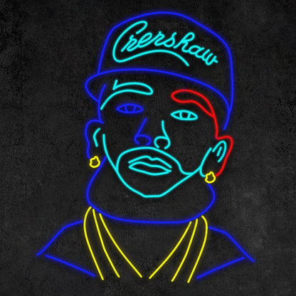 multicoloured nipsey hussle neon sign 