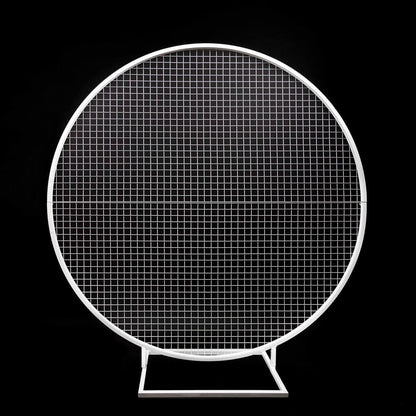 white circle mesh backdrop frame